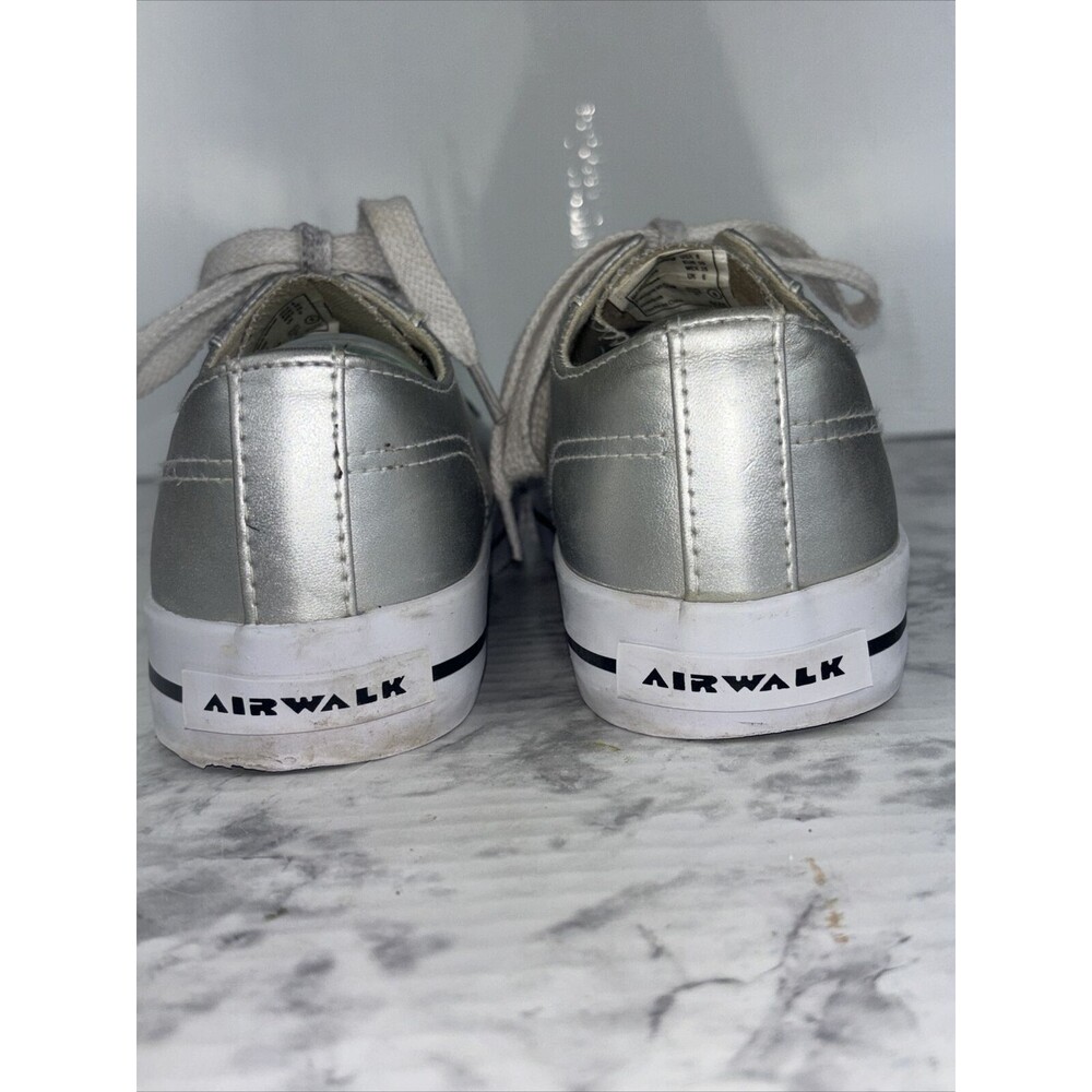 AIRWALK Legacee Silver Metallic Low Top Sneakers Shoes Size 8 - Picture 8 of 14